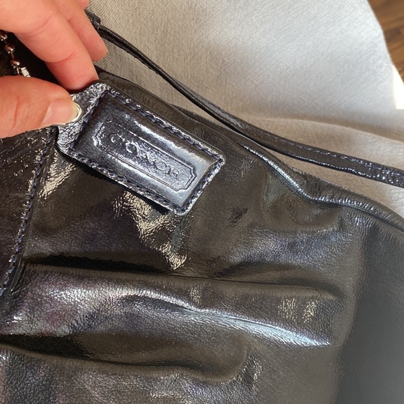 Dark Purple Patent Leather Coach Purse - Picture 8 of 8